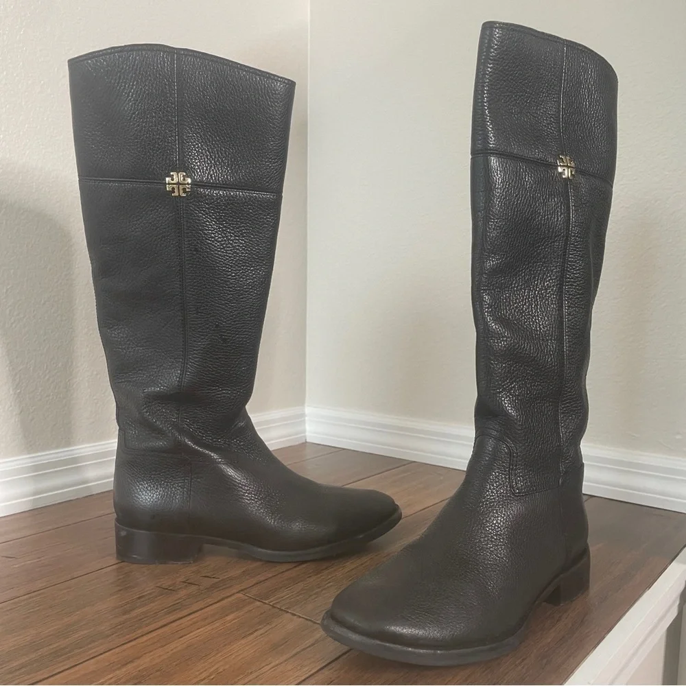 Tory Burch knee high boots riding boots leather boots black boots fall winter - Picture 16 of 16